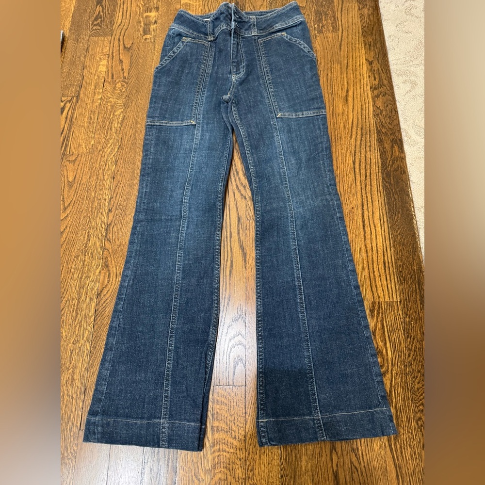Pilcro and the Letterpress Dark Indigo Wide-Leg Jeans
